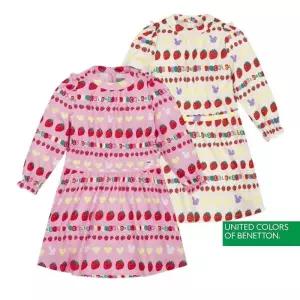 [백화점정품] 26년NEW 베네통 25FW 토끼 구슬 우븐 원피스 QAOP1556