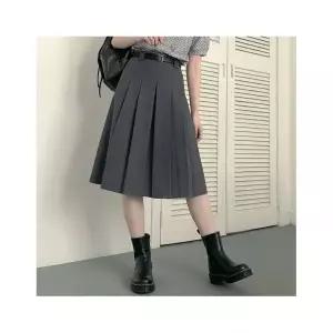 올리비에스클로젯 55-77 플리츠주름 벨트셋 미디 스커트_O2601SK009A