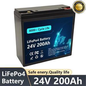 24V 200Ah LiFePO4 리튬 배터리 내장 BMS 충전식 RV캠핑카용 태양광 해양 오버랜드밴 오프그라