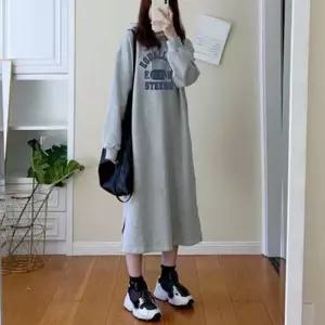 여자 데일리 스타일리쉬 와이드핏 후드 롱 원피스