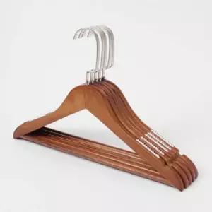 [생활] 클래식 원목 논슬립 옷걸이 5p세트 브라운 여성용