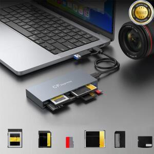 6in 1 CFexpress Type BCFXDMSSDTF 멀티 메모리 카드 리더기 10Gbps 허브 어댑터(Windows XP OS용 케이블
