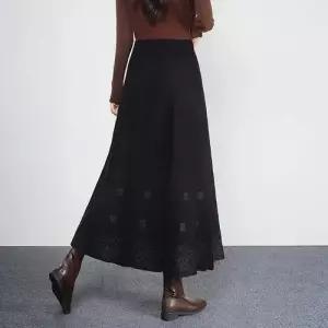 치마 여사친 니트 모직 겨울 데일룩 정장 A라인 밴딩 프린트 DAOL4