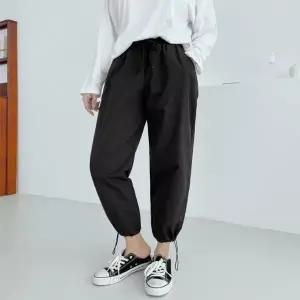 조거바지 빅사이즈 조절 밑단 트레이닝 바스락 블랙_20387775_667501