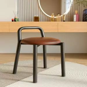 패브릭 철재프레임 화장대 현관스툴 모던 침실 등받이 북유럽 의자 가죽 메탈