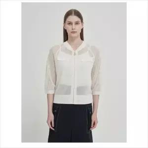 올리비아로렌 HC04 레터링 집업 가디건  VVCBC5M4181