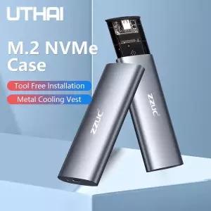 UTHAI M.6 하드 디스크 박스 3.1 듀얼 프로토콜 NVME/NGFF SATA SSD Type-C 도구 무료 M.2 케이스 내장 금