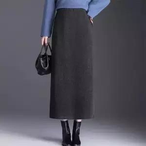 여성 스커트 오피스룩 겨울 데일룩 H라인 모직감 일자 중기장 기장 힙업 원턱 밴딩 DAOL4