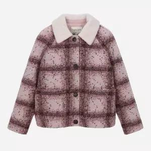 써스데이아일랜드 배색 털 카라 체크 점퍼 T258MJP232W AMG996 FWA784