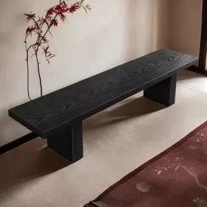 엔틱 의자 블랙 카페 목재 원목 00x35x45cm 클래식 대기 벤치