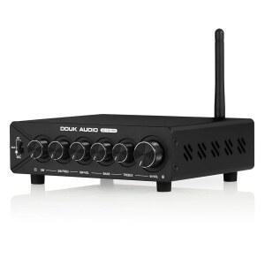 DoukAudio 2.1 채널 블루투스 앰프: 600W 스테레오 + 300W 서브우퍼 출력 베이스 & 트레블 컨트롤 홈 시어터 | 듀얼 TPA3255 aptX-HD 거실 데스크톱 오디오필즈 홀리데이 (NS-14G-PRO)