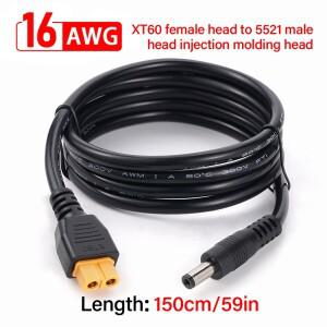 XT60 암 커넥터-DC5521 수 전원 케이블 어댑터 태양 전지 패널 연결 가정용 자동차 배터리 충전 16AWG 1.5m