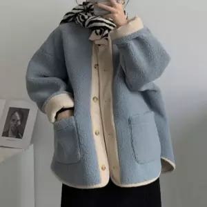 박시후리스 여성 3컬러 겨울 데일리 양털 뽀글이점퍼 후리스자켓