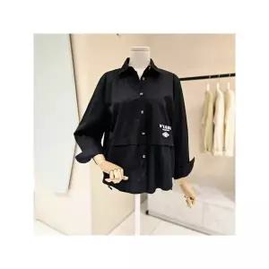 [데스틸(Destijl)] D2513BL0999 레터링 스트링 루즈핏 셔츠_P387078234