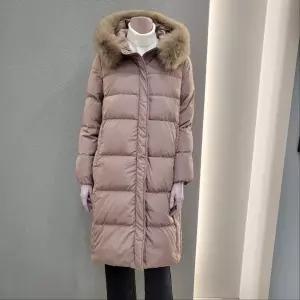 꼼빠니아폭스후드 슬림 덕다운 롱 패딩 CAEW1WIH150_IC