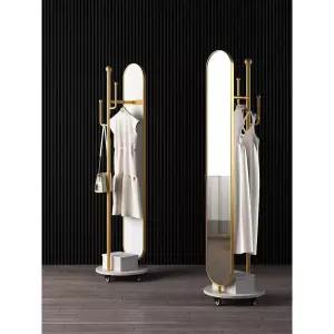 이동식 전신거울 행거 드레스룸 피팅 미러 쇼룸 선반