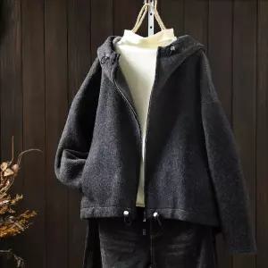 여자점퍼 집업 야구 항공 양면 캐시미어 코트 가을 후드 숏 면 모직 원템3