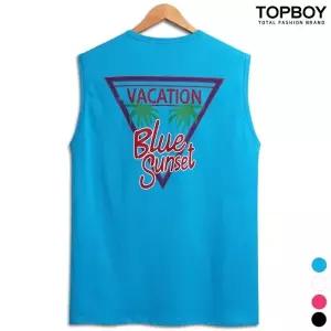 버케이션 프린팅 오버핏 민소매나시 (SI005)