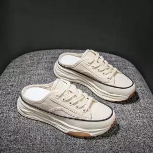 [베스트TOP100] 여성 캔버스 통굽 뮬 스니커즈 운동화 키높이신발