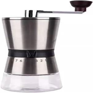 가정용 정밀 수동 커피 그라인더 대용량 8가지 조절 가능한 거친 설정 세라믹 버 핸드 헬드 스테인리스