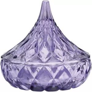 고딩거 글래스 허쉬 키스 캔디 서버 홀리데이 접시 스낵 퍼플