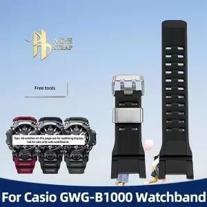 호환  카시오 G-shock 시리즈 GWG-B1000 스포츠 수지 실리콘 시계 스트랩 Mudmaster 3세대 gwg-b1000 시계