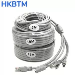 HKBTM RJ45 CCTV 케이블 이더넷 DC 전원 Cat5 네트워크 LAN 코드 POE IP 카메라 NVR 결합 용