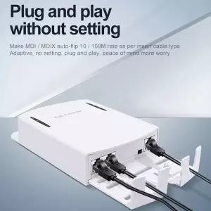 NVR IP 카메라용 IEEE 802.3af 표준이 포함된 2 포트 POE 확장기 100Mbps AP 음성 범위에 대해 100미터 확