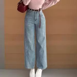 [신상오픈런]여성 빈티지 중청 스판 일자 청바지 (41993043)