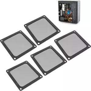 컴퓨터 PC 쿨러 팬용 먼지 필터 80 x 80mm 마그네틱 프레임 팬 메쉬 나일론 커버 그릴 블랙 5팩