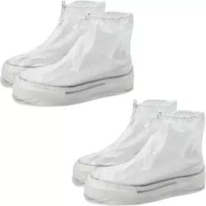 신발용 방수 레인 커버 2켤레 PVC 재사용 가능한 슈즈 자전거 야외 캠핑용 미끄럼 방지 부츠