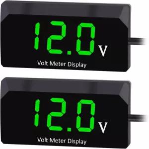 만다크 디지털 전압계 DC 4-28V 2PCS 방수 12V LED 디스플레이가 있는 자동 전원 에너지 모니터 오토바이용
