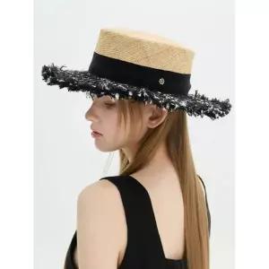 BROWNHAT 와이드 트위드 보터 햇 블랙 TB502S01F 3119953