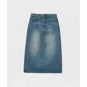 매장정품 예일 YALE 데님 롱 스커트라이트 블루 YFS1DK201ALB 1437209