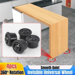 4개입 투명 범용 슬롯형 바퀴 360도 회전 캐스터 부드럽고 조용한 가구용 밑바닥 이동식