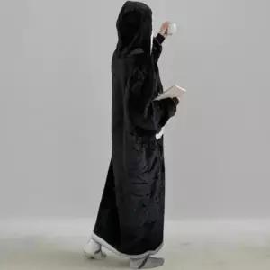 [신상오픈런]여성 루즈핏 후드 담요 원피스 포근한 캐주얼 롱 드레스 (42512885)