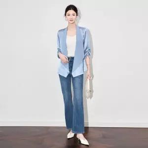 엘럽 여친 봄 정장 상의 새틴 카디건 칠부 원템1