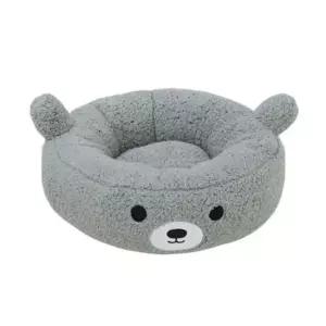 [반려] 강아지 곰돌이 원형 방석 중형 그레이 1P 고양이 쿠션