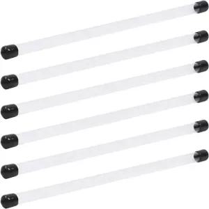 Oedema 6개 투명 원형 튜브 7mmx8mmx200mm 제품 보관용 검은색 뚜껑이 있는 플라스틱 보관