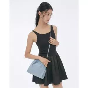 질스튜어트 뉴욕 코코체인 중청 데님 드로우스트링 체인숄더백S JABA6E169B2 국내매장판 1685749