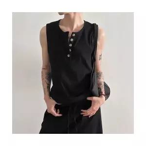 GLINE 남성 반팔티셔츠 나시 헨리넥 트렌드 나사 티셔츠 JEN1