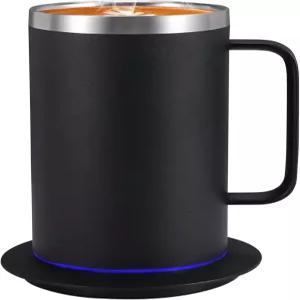 디창 셀프 히팅 커피 머그 스마트 워머 및 인체공학적 손잡이가 있는 가열 131°F 자동 사무실 가정용 USB