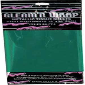 Gleam N 랩 메탈릭 시트(녹색) 파티 액세서리(1개)(3개/Pkg)