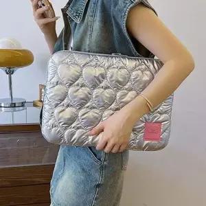 당일 노트북 파우치 하트 누빔 실버 노트북 가방 맥북 테블릿