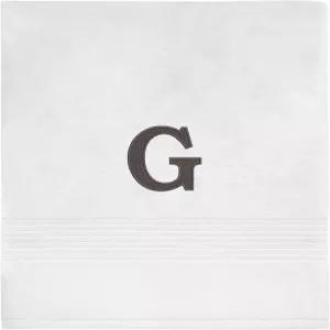 아반티 리넨 - 목욕 타월 부드럽고 흡수력이 뛰어난 면 자수 욕실 장식(모노그램 컬렉션 이니셜 G)
