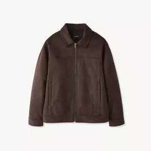 [롯데백화점]에스티코 스웨이드 트러커 브라운 점퍼(세미오버핏)SJPXA02