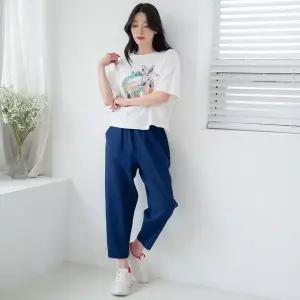 [하프클럽/서울양말]국내산 여성 여름 와플 풍기포 인견 주머니9부 바지 빅