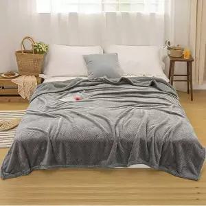 이불 침구 따뜻한 부드럽고 담요 낮잠 캠핑 러그 그레이