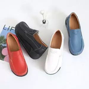 여자 클래식 운동화 레더 키높이 이지 로퍼