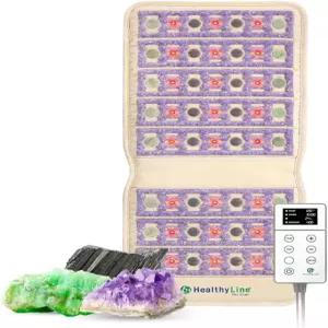 헬시라인 타지 원적외선 온열 패드 - 허리 을 위한 천연 크리스탈 보석 매트 전기 자동 차단 음이온 및